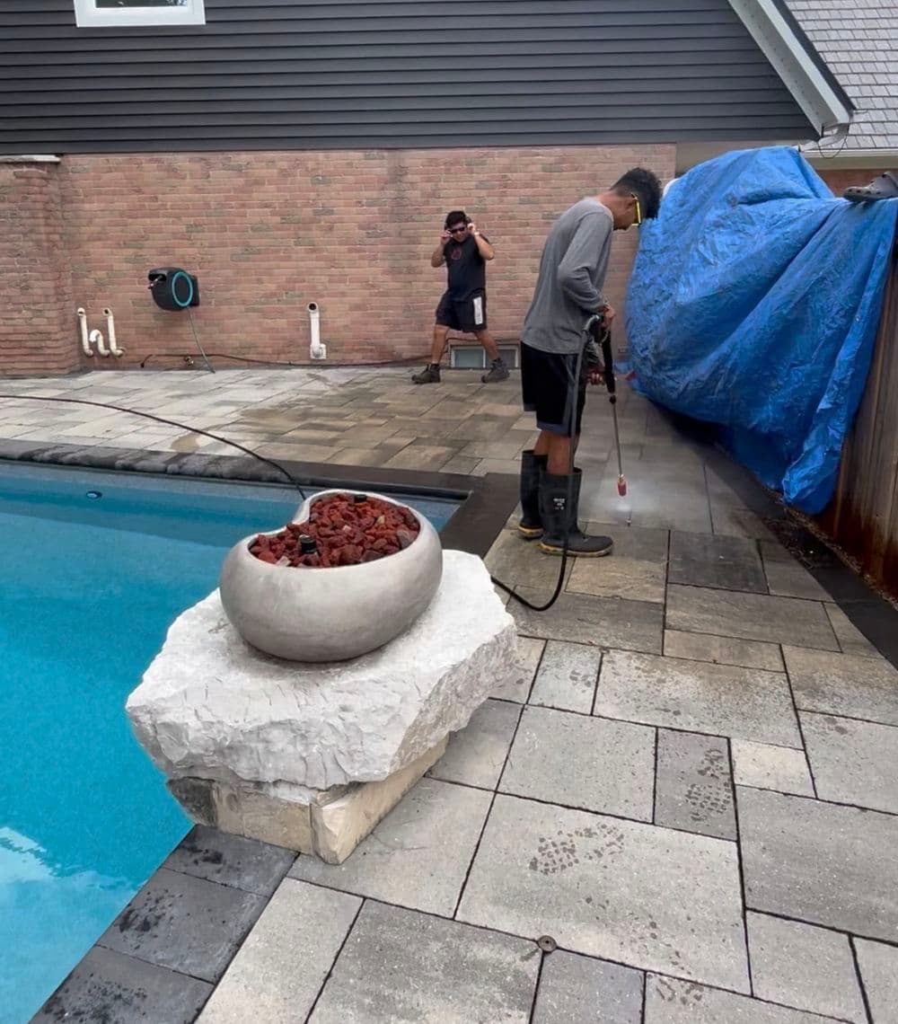 Gallery photos for Pool Area Poly Sand & Pressure Washing in Ancaster: Image #1